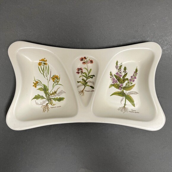 Poole Pottery Divided Serving Dish England Country Lane Trinket Flowers Roots - Picture 1 of 6